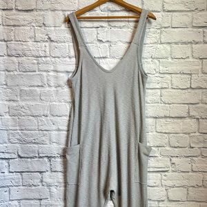 Free People Intimately Gray Big Pockets Onesie XS
